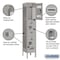 Salsbury Industries 3 Tier Vented Locker, 12"Wx66"Hx12"D, 3 Door, Gray, Unassembled 73152GY-U - alternate 3